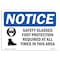 Signmission OSHA Sign, Glasses & Foot Protection With Symbol, 10in X 7in Rigid Plastic, 10" W, 7" H, Landscape OS-NS-P-710-L-18147 - alternate 1